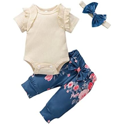 VINUOKER Preemie Newborn Baby Girls Outfits set long Sleeve Cotton Pants Sets Infant Fall Winter Clothes