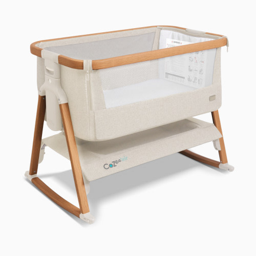Tutti Bambini CoZee Air Bedside Crib - Scandinavian Walnut/Ecru