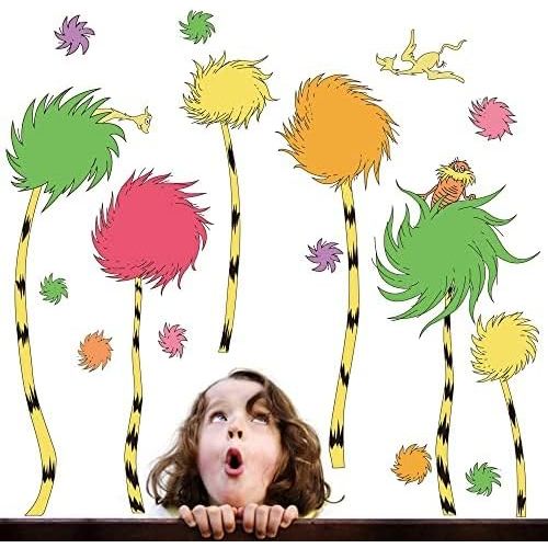 Runtoo Colorful Tree Wall Decals Kids Wall Stickers for Bedroom Baby Nursery Reading Room Classroom Wall Decor