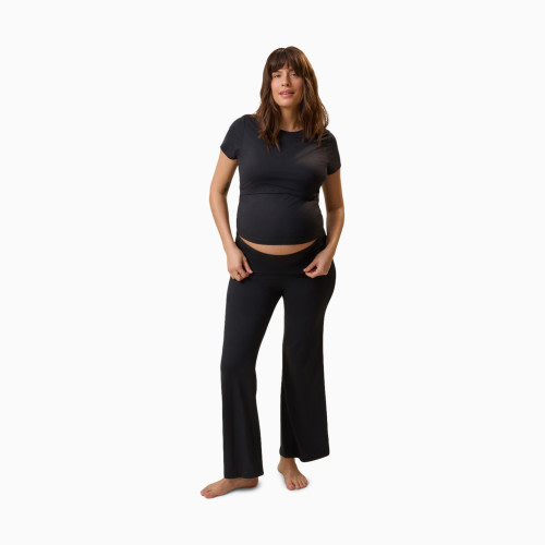 Kindred Bravely The Sunday Maternity & Nursing Pajama Set - Black, X-Large