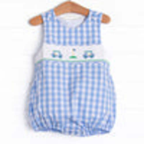 Country Club Cruisin' Smocked Bubble, Blue – Stitchy Fish