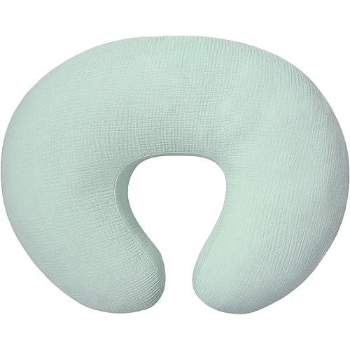 Owlowla Muslin Nursing Pillow Cover,Soft Cotton Nursing Cover Fits Breastfeeding Pillow for Baby Boy Girl(Sage)