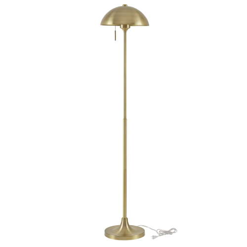 Better Homes & Gardens 62 in Modern Pull-Chain Brass Floor Lamp with Brass Dome Shade