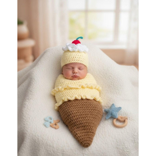 Carries Hook Crafts Crochet Baby Ice Cream Cone Halloween Costume
