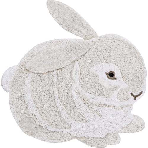 Washable Animal Rug Bunny, Natural, Ivory. 4' 3" x 4' 5" - Lorena Canals | Maisonette