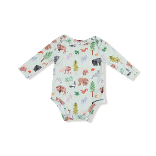 Lap Shoulder Bodysuit - American Woodland Animals – Angel Dear, Size: 6-12M