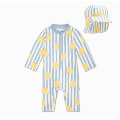 Lemon One-Piece Rashguard & Hat - 0-3M