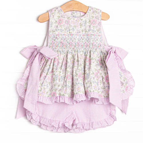 Proper Petals Smocked Ruffle Short Set, Pink – Stitchy Fish