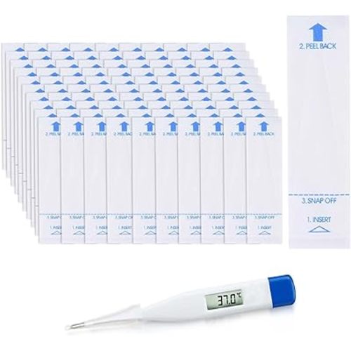 OBTANIM 100 Pieces Disposable Digital Thermometer Probe Covers Clear Temperature Sheath Sleeves for Oral, Rectal, Armpit