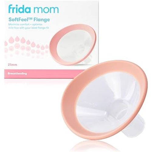 Frida Mom Breast Pump Flange Insert 21mm, Silicone Pump Insert, SoftFeel Flanges, Compatible with Frida Mom 2-in-1 Manual + Silicone Suction Breast Pump, BPA Free