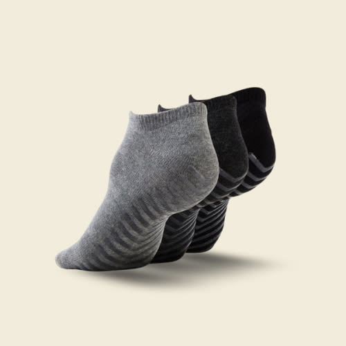 Women's Ankle Grip Socks 3-Pack, Mix Gray – Gripjoy Socks