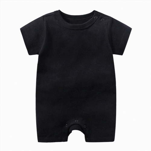 Ccpelsie Infant Baby Girl Clothes Newborn Boys Romper Summer Outfit Ruffle Short Sleeve Jumpsuit Romper Cute Baby Outfit(Black,6-9 Months)