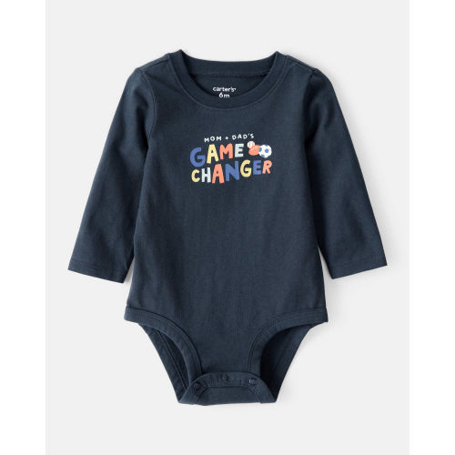 Baby Boy Cotton Long-Sleeve Graphic Bodysuit - Navy Blue | Carter's