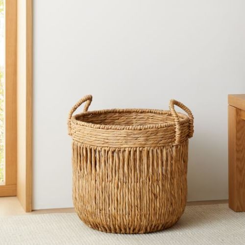 Vertical Lines Seagrass Basket for Toys