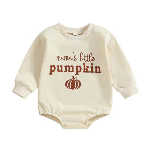 Adobabirl Baby Halloween Outfit Girl Boy Pumpkin Ghost Sweatshirt Romper Oversized Sweater Jumpsuit Cute Fall Winter Clothes