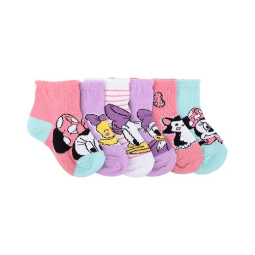 Toddler Girls 6 Pair Toddler Minnie Mouse Quarter Ankle Socks