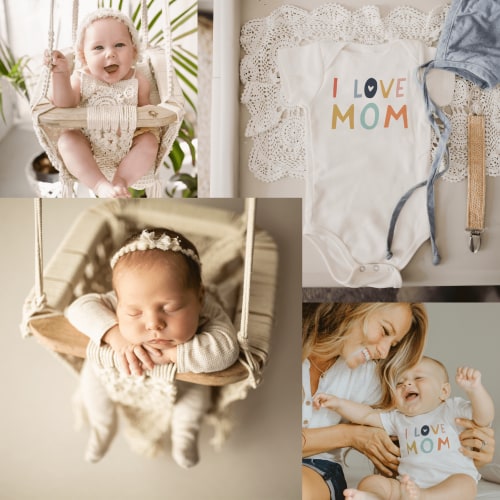 Macrame Swing & Love Mom Bodysuit Bundle | 100% Organic - Finn + Emma