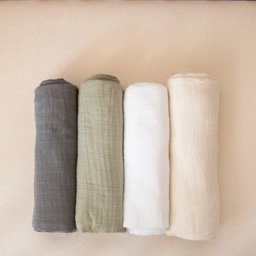 Breathable Swaddle Blankets 4-Color Pack