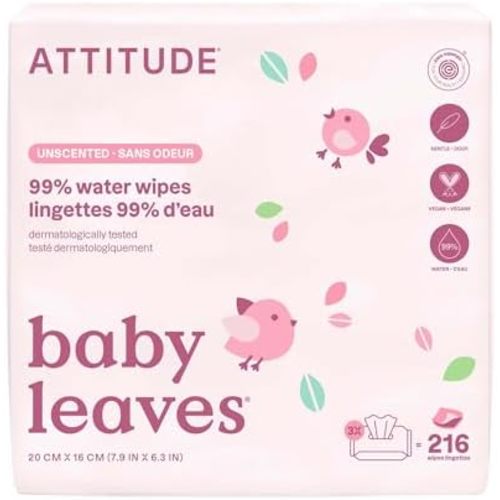 ATTITUDE Baby Water Wipes, (Pack of 3)