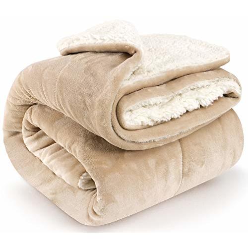 EMME Baby Blanket Fuzzy Sherpa Fleece Blankets Soft Warm Receiving Blankets for Toddler, Infant, Boys and Girls Gift Reversible Cozy Blanket for Crib, Stroller, Nap, Outdoor, Decor (Tan, 30"x40")