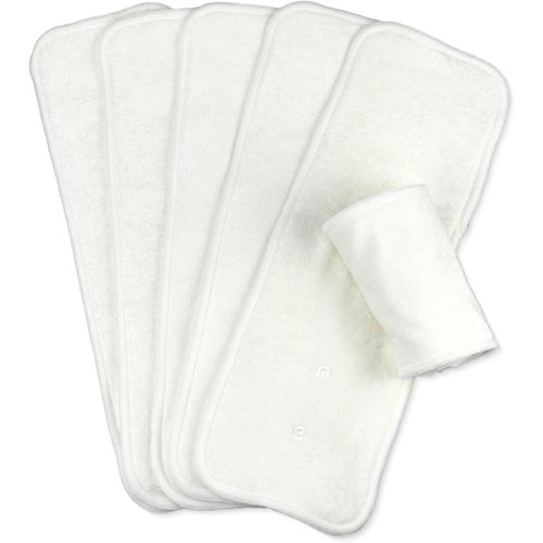 Mama Koala 6-Layer Natural Cotton Cloth Diaper Inserts, Adjustable and Reusable for Any Baby Cloth Diaper(6 Pack)