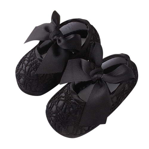 Zwiiyzr Girls Baby First Walking Shoes 0-15 Months Infant Dress Shoes Toddler Kids Non-Slip Toddler Soft Sole Princess Shoes Black