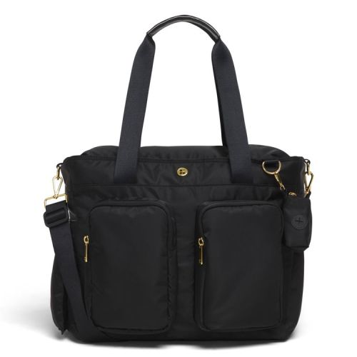 Huggies Evening Carry All Tote Diaper Bag - Black: Nylon, Solid Pattern, 14 x 15 x 6 Inches
