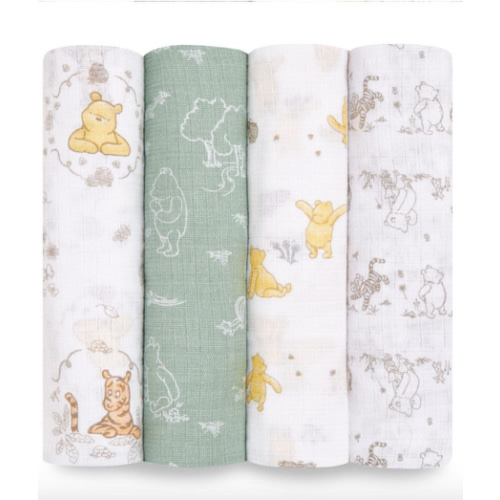 Winnie + Friends Muslin Swaddle 4pk | aden + anais
