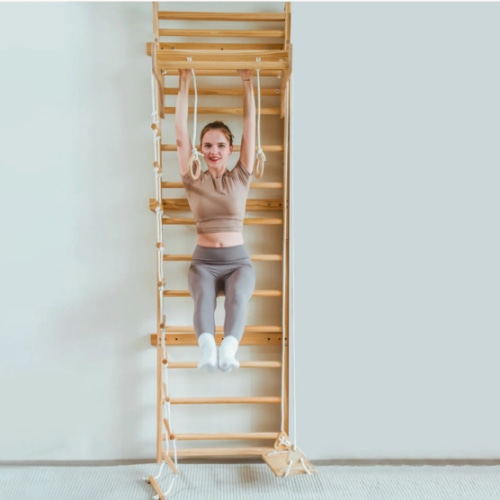 Betula Swedish Wall Ladder & Climber – Indoor Wooden Gym for Kids