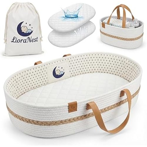 Portable Changing Pad for Baby, Waterproof Diaper Baby Changing Mat for Travel, Newborn Baby Essentials, Baby Shower Gifts for Boys & Girls, Organic Cotton Rope, Easy Clean-Compact Design Set