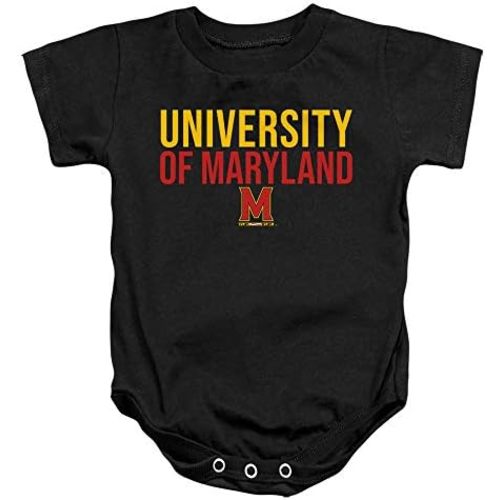 University of Maryland Official Stacked Unisex Infant Snap Suit for Baby