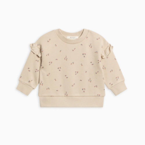 Abbey Fleece Ruffle Sleeve Pullover Sweatshirt