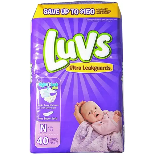Luvs Newborn Ultra Leakguards Diapers, 40 Count