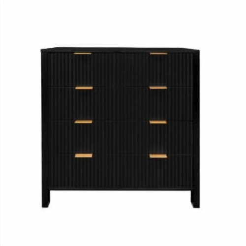 TEQIN Fluted 4 Drawer Tall Wooden Dresser, 36" Tall Modern Chest of Drawers,Smooth Gliding Drawers & Large Capacity Storage Space, Modern Organizer Cabinet for Bedroom or Hallway