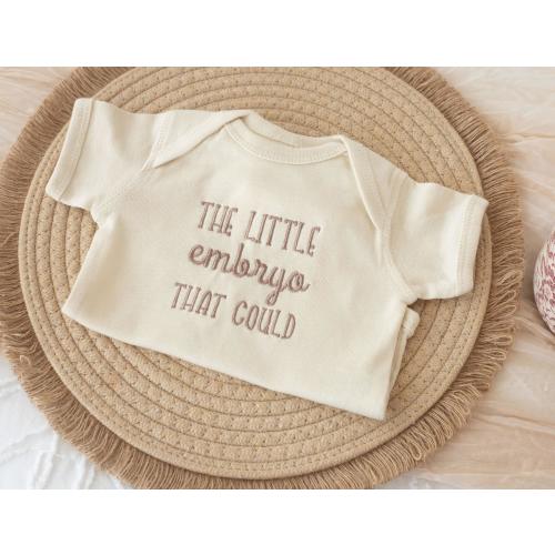 Embroidered 'The Little Embryo That Could' Baby Onesie, Rainbow IVF pregnancy Gift