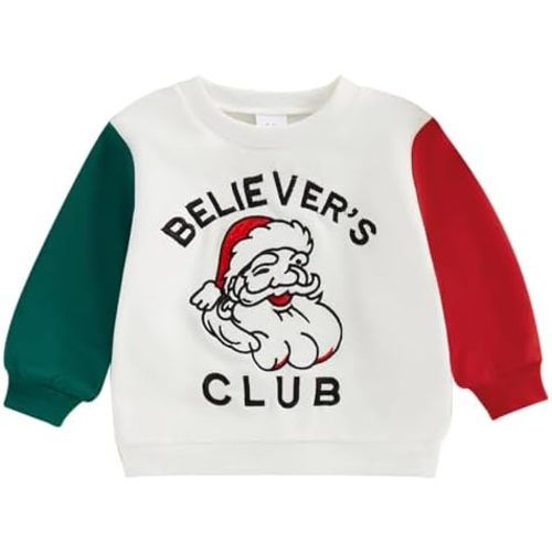 Toddler Girl Boy Christmas Outfit Long Sleeve Sweatshirts Xmas Letter Pullovers Tops Fall Winter Clothes
