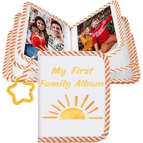 My First Family Album for Baby Holds 17 4x6 Pictures Baby Photo Album Soft Cloth Book for Kids Toddlers Family Memory Gift
