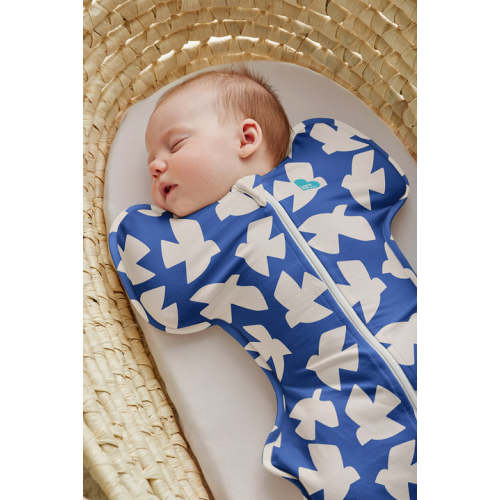 Swaddle Up™ 1.0 TOG Cotton Cobalt Paperbirds