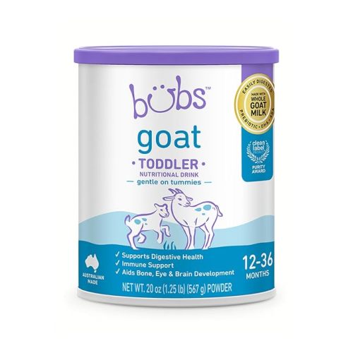 Bubs Whole Goat Milk Infant Formula for 0-12 Months, Non-GMO Milk, 20 oz