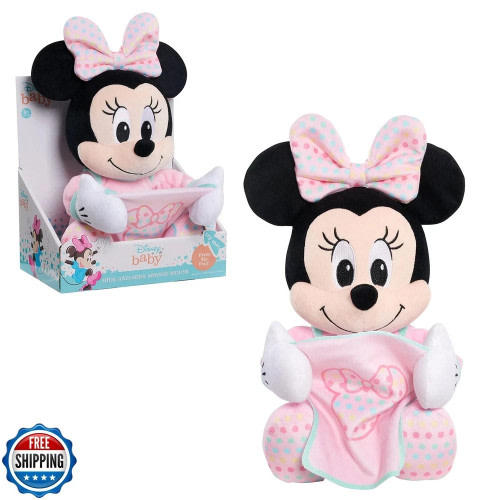 Disney Baby 11-inch Hide-and-Seek Minnie Mouse Interactive Plush, Music, Phra