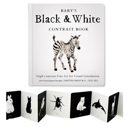 Baby's Black and White Contrast Book: High-Contrast Art for Visual Stimulation at Tummy Time (Tabitha Paige Children's Book Series)