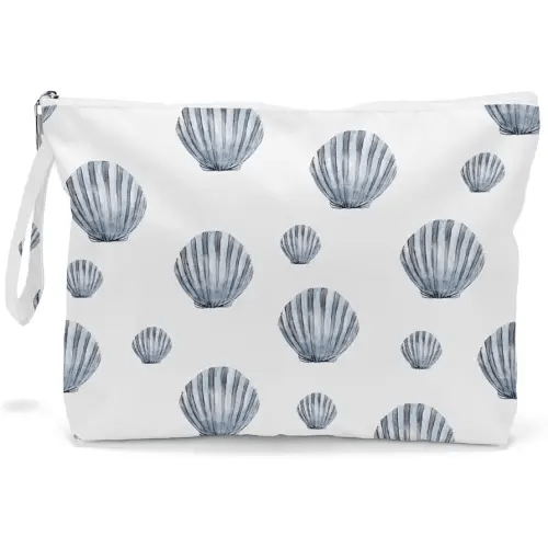 Fokongna Wet Dry Bag Toiletry Diaper Cosmetic Bag, Waterproof, Large Capacity, Zipper, Travel, Shell 01