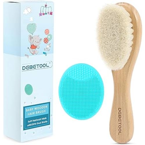 Baby Hair Brush & Cradle Cap Brush Set for Newborns - Gentle Infant Baby brush with Soft Bristles, Newborn Gift Essential