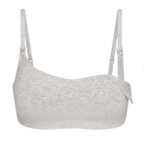 COTTON JERSEY MATERNITY NURSING SCOOP BRALETTE | LIGHT HEATHER GREY | SKIMS