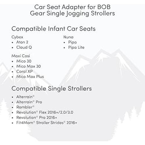 BOB Gear® Single Jogging Stroller Adapter for Nuna®, Cybex® and Maxi COSI® Infant Car Seats