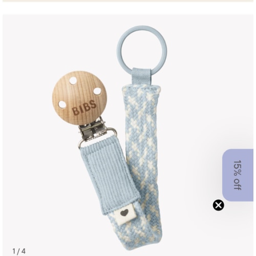 Braided Pacifier Clip Baby Blue & Ivory | bibsworld.com – Bibsworld store US
