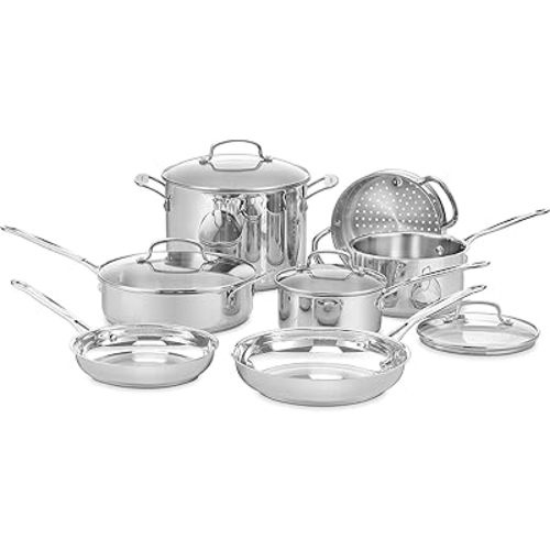 Cuisinart 77-11G Stainless Steel 11-Piece Set Chef's-Classic-Stainless-Cookware-Collection