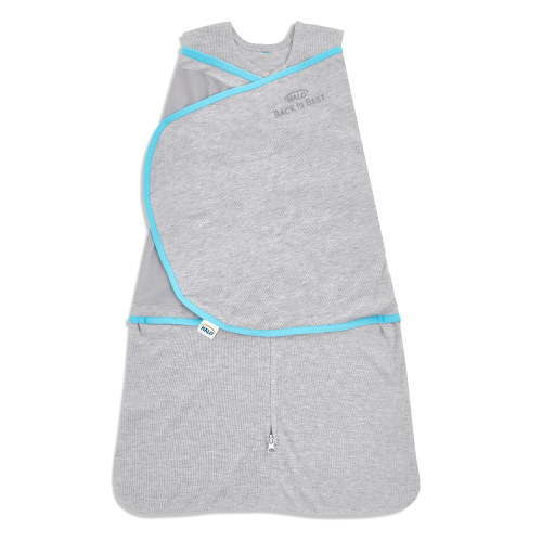 HALO SleepSack heather grey/aqua ideal temp-M