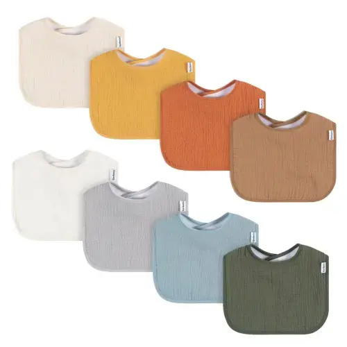8-Pack Baby Neutral Warm Shades Muslin Drooling Bibs – Gerber Childrenswear
