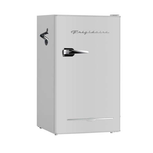 Frigidaire 3.2 Cu. ft. Retro Mini Kitchen Fridge with Side Bottle Opener, Stainless Steel Look, EFR376, Moonbeam
